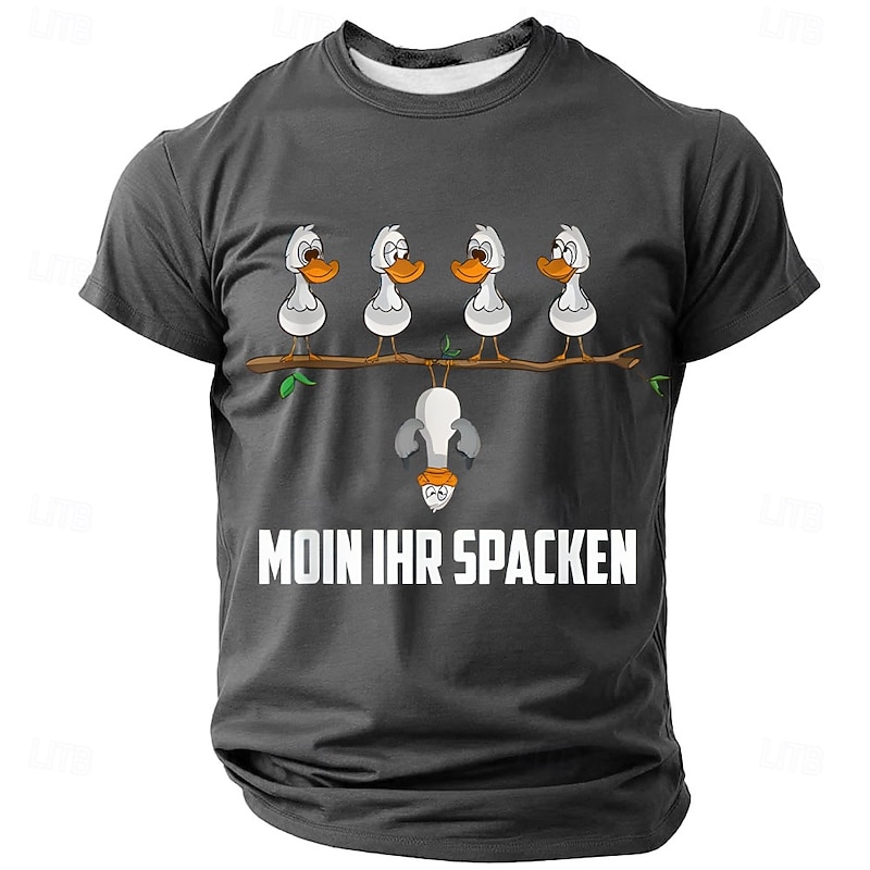 Men's Funny Slang Offensive German T Shirt Short Sleeve T shirt 3D Print Crew Neck Shirt Fashion Daily Street Daily Black Red Blue Summer Spring Clothing Apparel S M L XL XXL XXXL3