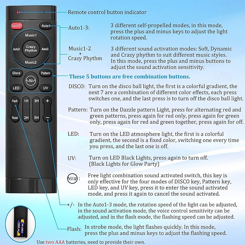 4 in 1 Party Lights Dj Disco Ball Light with Sound Activated and 6 Lighting Colors LED Stage Strobe Lamp for Home Indoor Room Dance Parties Karaoke Club Show Bar Rave4