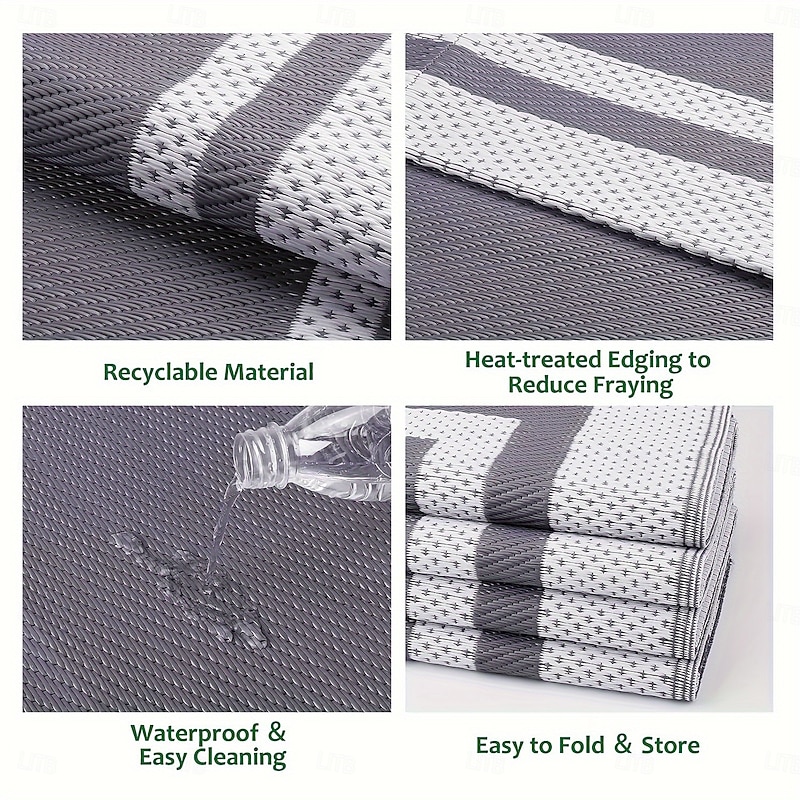 Outdoor Mat  Modern Pattern Outdoor Mat, Durable Plastic Mat for Decks, Camp Sites, Pool Decks & RV2