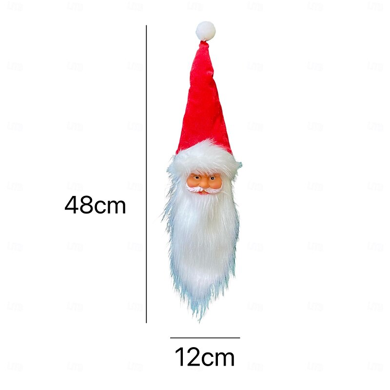 Santa Claus Wine Bottle Cover Christmas Decoration, Festive Santa Head Bottle Sleeve, Holiday Tree Topper, Kitchen and Window Display Ornament, Xmas Party Decor2