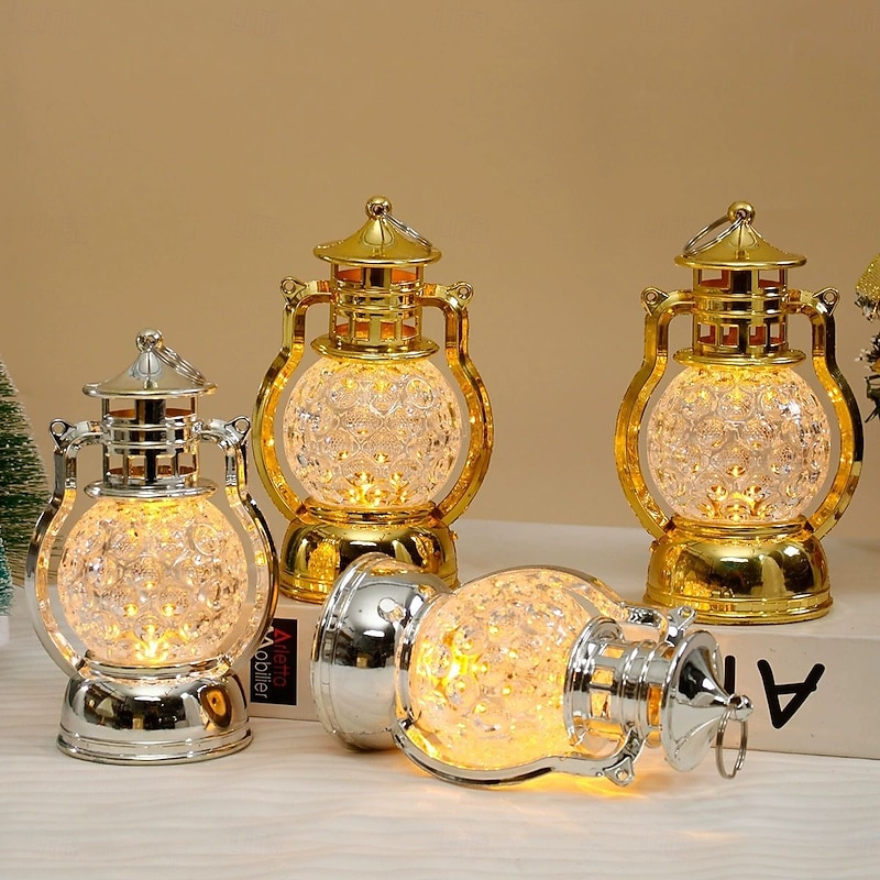 1PC Christmas Creative LED Wind Lamp Retro Oil Lamp New Year Party Wedding Festival Birthday Decoration Night Light Battery Powered2