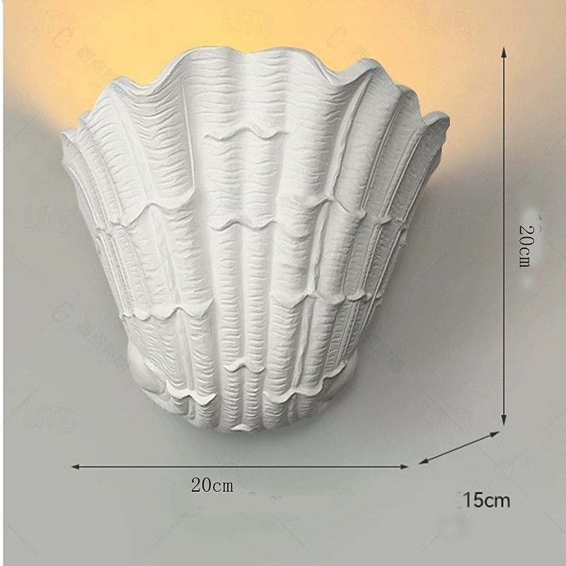 Shell Gypsum Wall Lamp LED E27 Wabi-sabi Baroque Art Decorative Wall Mounted Bedroom4