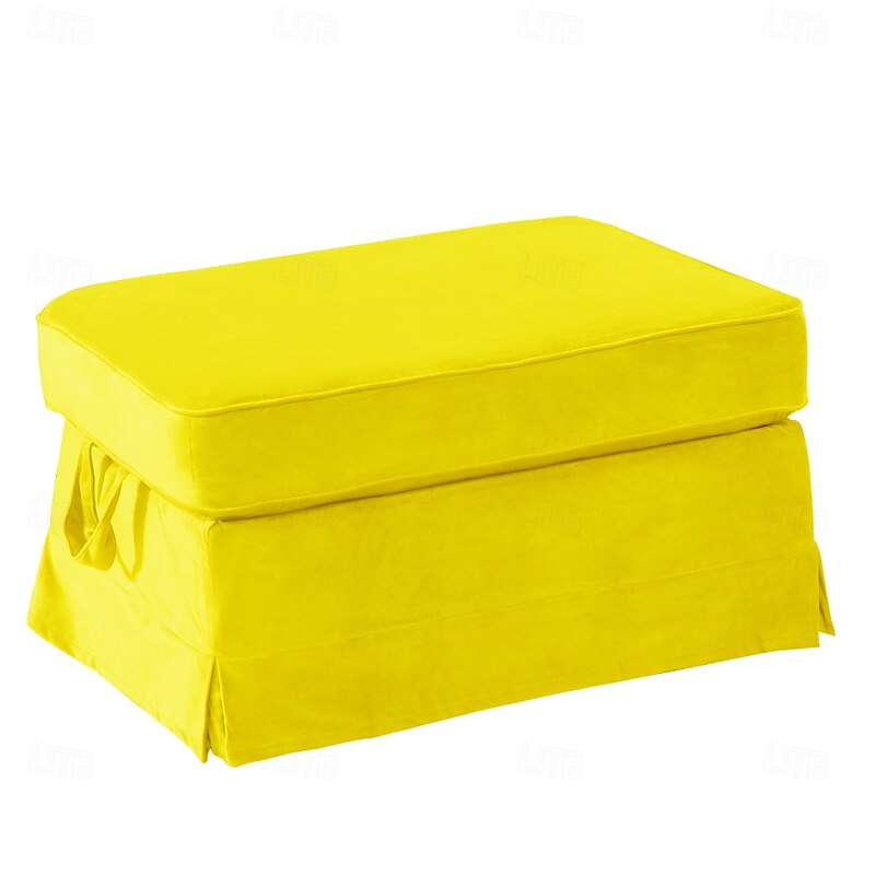 Solid Color Quilted Velvet Shoe Bench Cover, Slipcover for Entryway, Non-Slip and Durable Protector for Home3