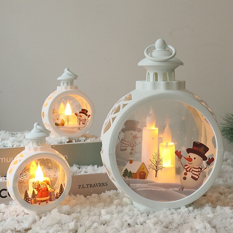 1 Pc large 23 * 17CM Christmas retro handheld light LED electronic candle light showcase desktop decoration ornament light AAA battery3