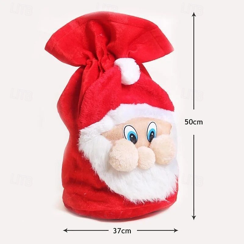 Christmas Decoration Santa Large Sack Stocking Big Gift Bags Extra Large Thick Gold Velvet Classic Holiday Costume for Christmas Party Performance Festive Dress Up Accessory3