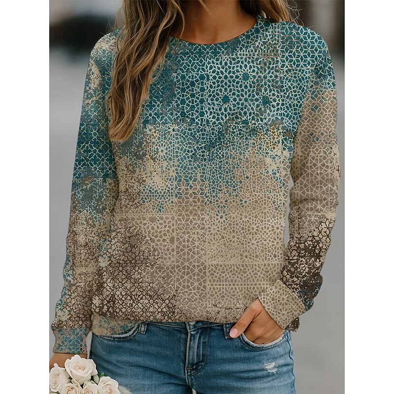 Women's Hoodies Casual Long Sleeve Round Neck Regular Tops White Blue Green Khaki Spring Fall3