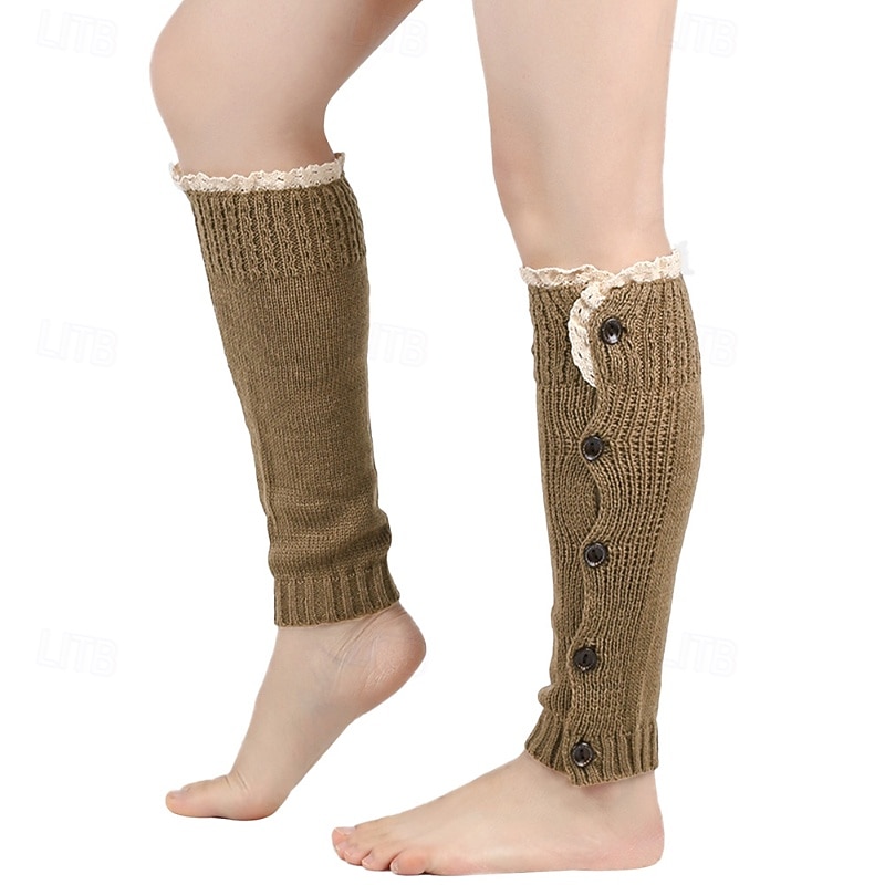 Women's Leg Warmers Boot Cuffs Outdoor Holiday Solid Color Acrylic Fibers Casual Warm Elastic 1 Pair4