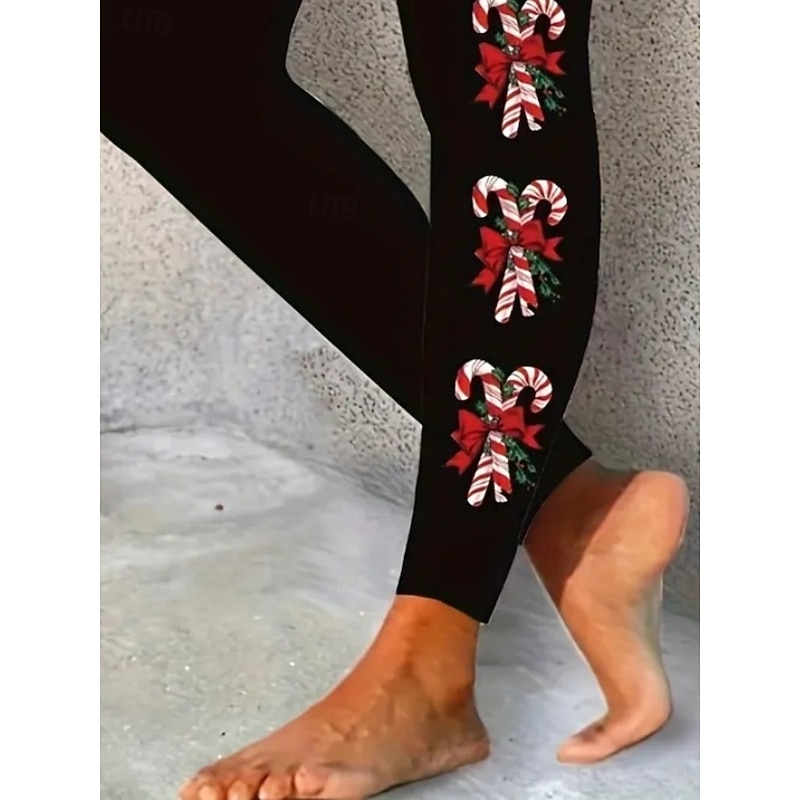 Women's Chinos Leggings Cozy Leggings Vacation Casual Full Length High WaistPantsUgly Christmas Graphic Printing Thermal Warm Comfortable Stretchy Vacation Street Causal Black Summer Spring Fall3