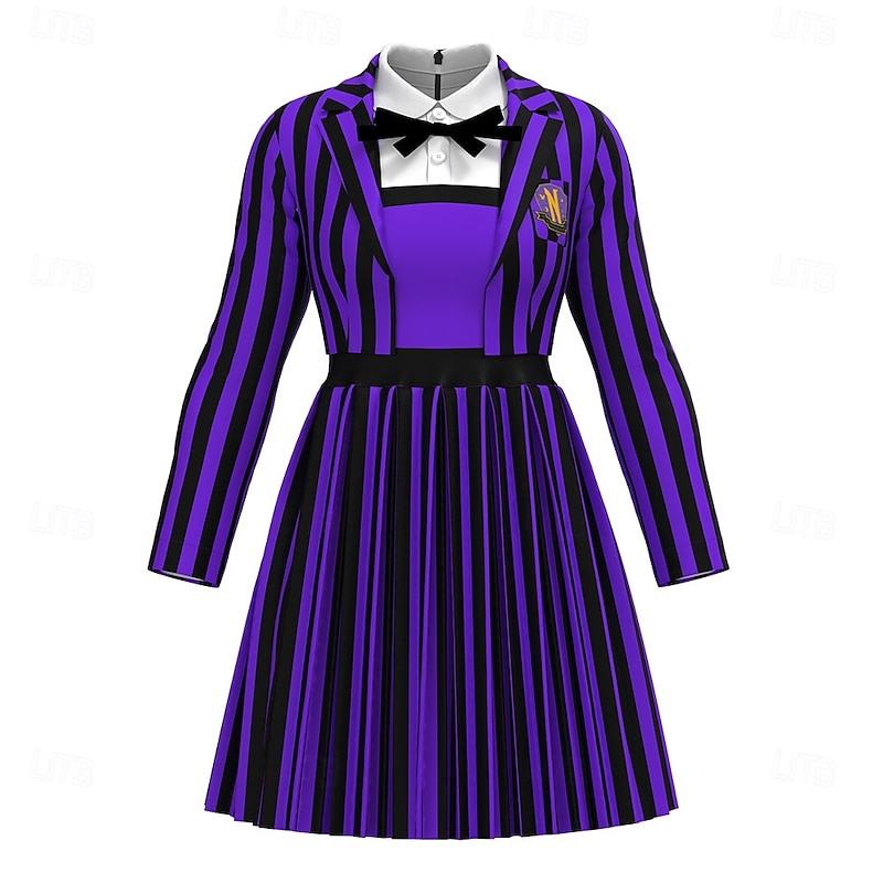 Dark Academia Halloween Dress Fancy Costume School Uniform Gothic Horror Gothic Horror Scary Costume Kid's Adults' Women's Girls' Halloween Carnival Performance Party Easy Halloween Costumes Dress Up2