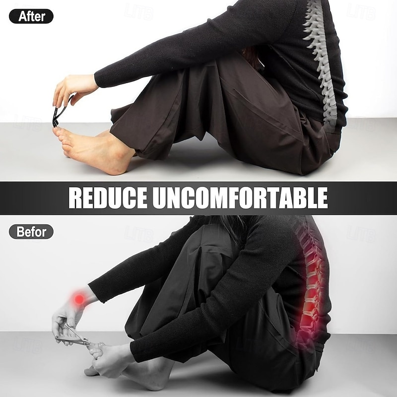 5pcs/set Stainless Steel Nail Clippers Set, Large Opening Toenail Clippers with Non-Slip Rubber Handle, Sharp Blades Anti-Splash Fingernail Cutter for Thick Nails4