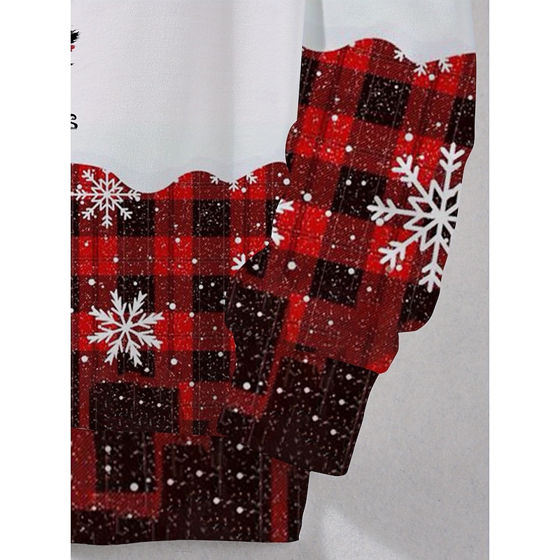 Women's Pullover Sweatshirt Hoodies Graphic Reindeer Christmas Classic Casual Festival Long Sleeve Crew Neck Round Neck Regular Tops Casual Holiday Print Red Fall Winter4