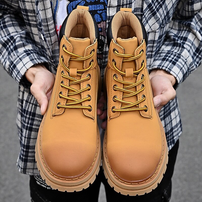 Men's Lace-Up Construction Work Boots – Anti-Slip Outdoor Safety Shoes with Cushioned Sole for Farming, Warehouse and Heavy Duty Work3