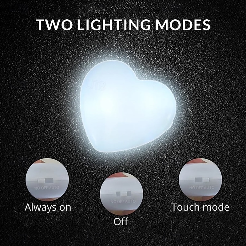 Touch Activated Purse Light, Purse Lamp Heart, Pieces Purse Light Handbag Light, Purse Light with Automatic Sensor, Heart Shaped Purse Light4