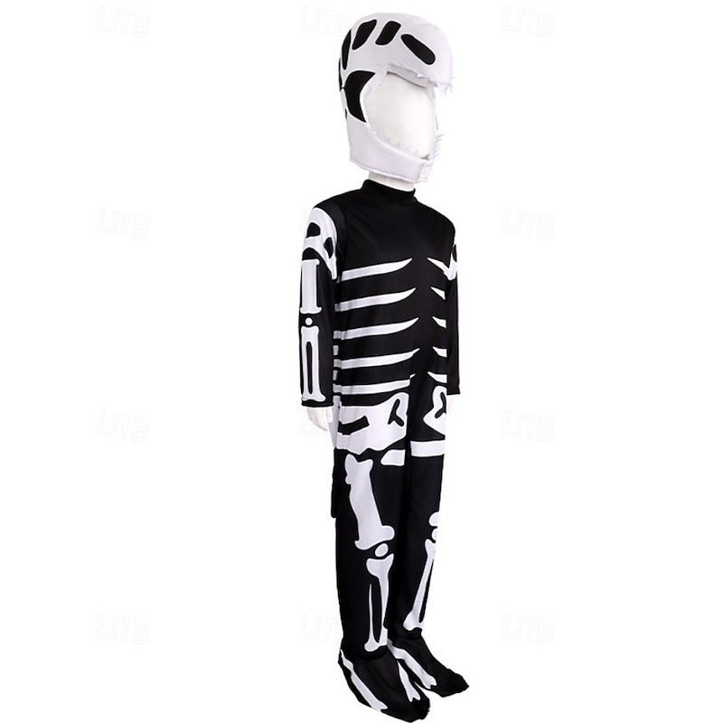Dinosaur Skeleton Skull Halloween Cosplay Costume Kid's Boys' Masquerade Halloween Masquerade Easy Halloween Costumes Dress Up3
