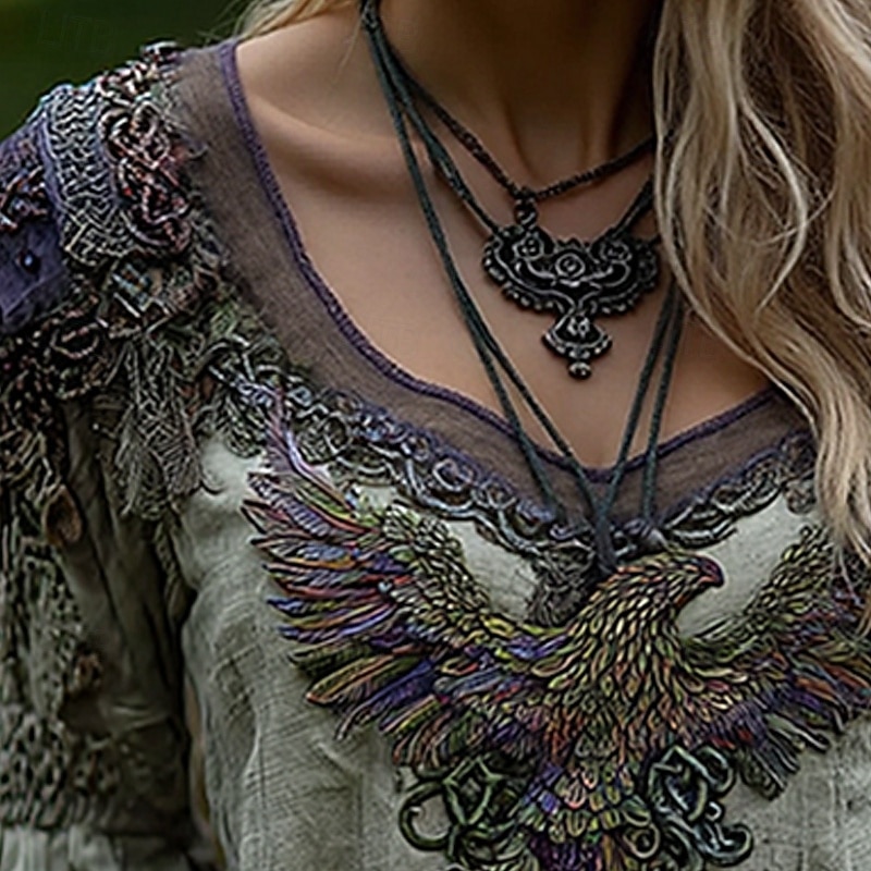 Women's T Shirt Tee Tee Top Graphic Fashion Stylish Long Sleeve Round Neck Regular Tops Daily Going out Weekend Print Purple Spring Fall2