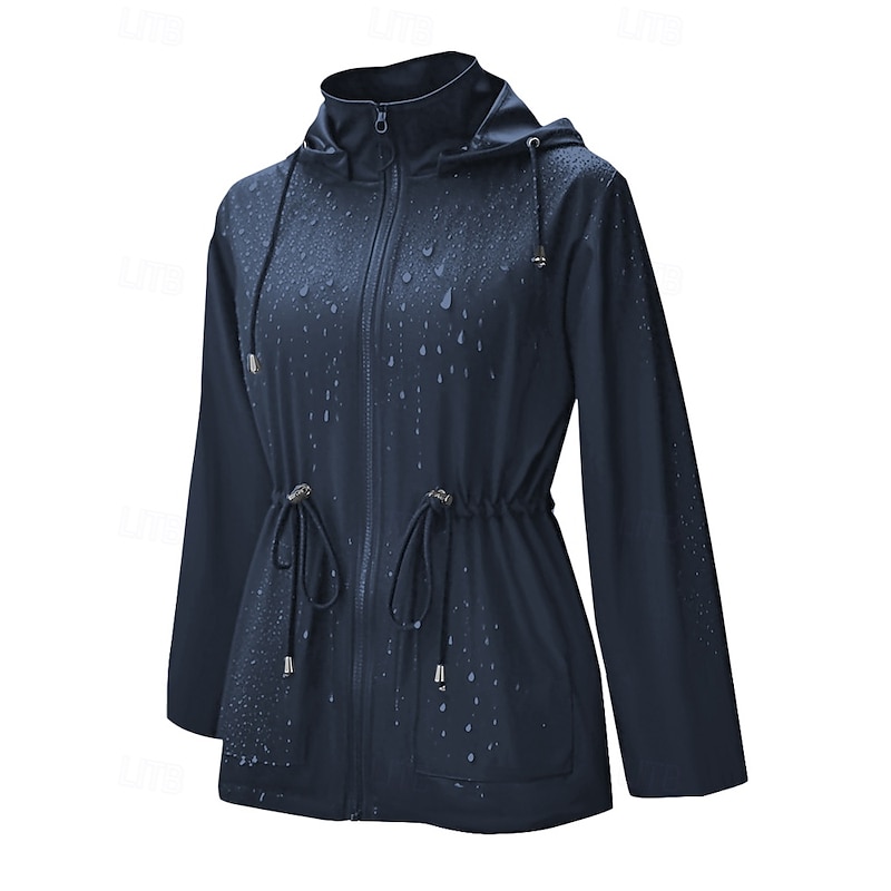 Women's Hoodie Jacket Comfortable Zipper Pocket Casual Plain Outdoor Vacation Daily Wear Going out Regular Hooded Regular Fit Long Sleeve Outerwear Black Red Light Grey Spring Fall3