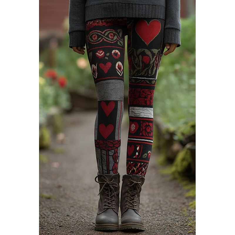 Women's Leggings Vacation Vintage Ethnic Style Full Length High Waist Graphic Geometric Pattern Abstract 3D Print Quick Dry Breathability Soft Stretchy Outdoor Home Causal Lake blue Red Blue Purple