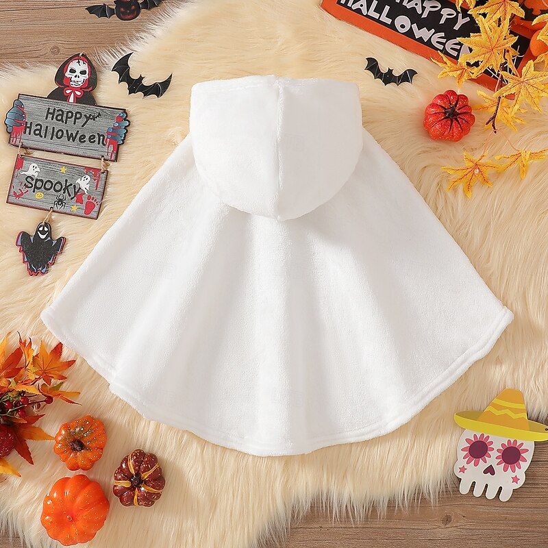 Kids Girls' Halloween Cape Cartoon Fashion Performance Coat Outerwear 4 Years+ Winter White2