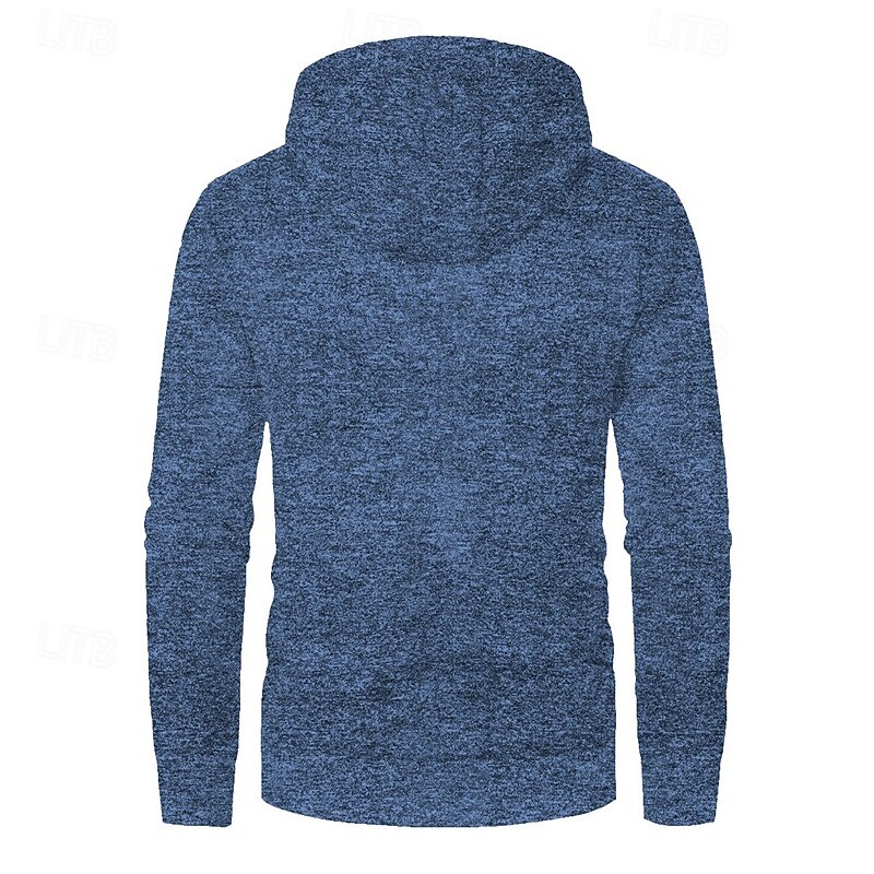 Men's Hoodie Full Zip Hoodie Black Navy Blue Blue Dark Gray Hooded Plain Pocket Sports & Outdoor Daily Holiday Polyester Streetwear Basic Casual Spring Fall Clothing Apparel Hoodies Sweatshirts3