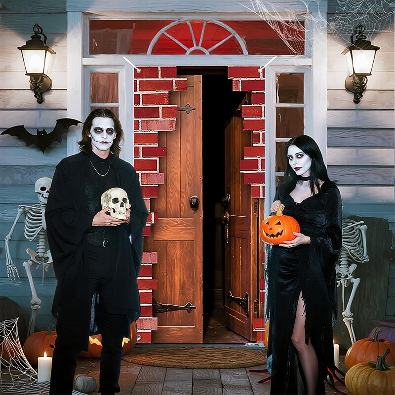 Tapestry Door Cover Outdoor Banners Castle Castle Door Vintage 3D Bedroom Living Room Dorm College Dorm Guys Man Cave Frat Bedroom Home Decor4