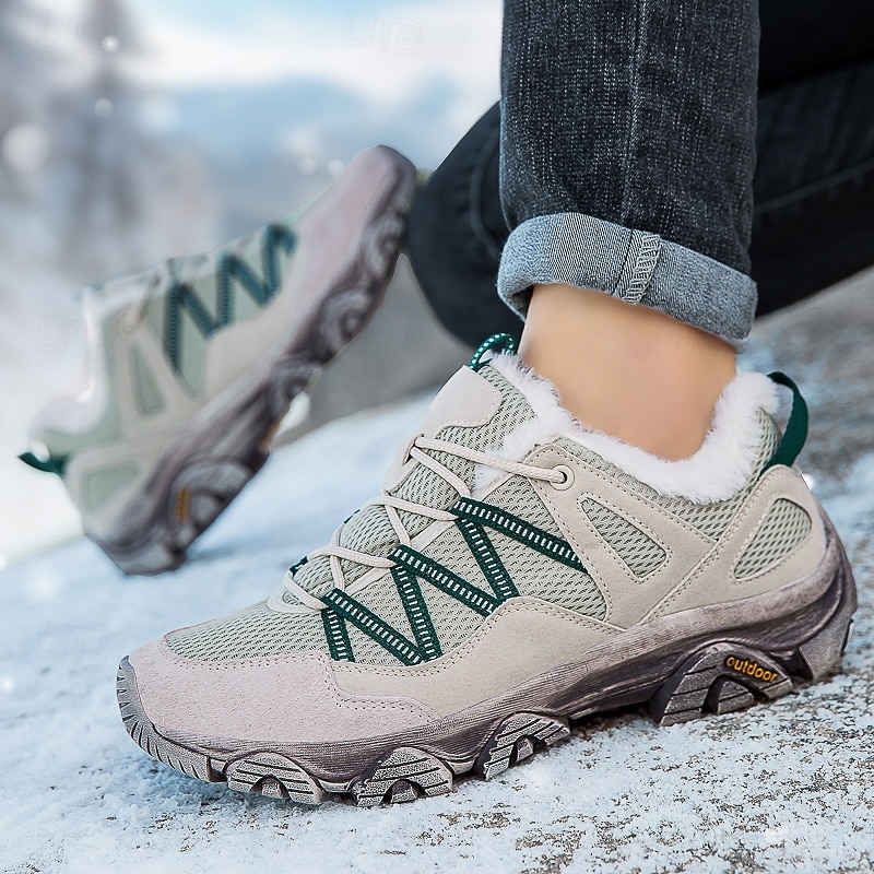 Men's Waterproof Warm Outdoor Hiking Sneakers with Fur Lining, Non Slip Lightweight Trail Shoes for Winter Trekking, Camping and Daily Wear4