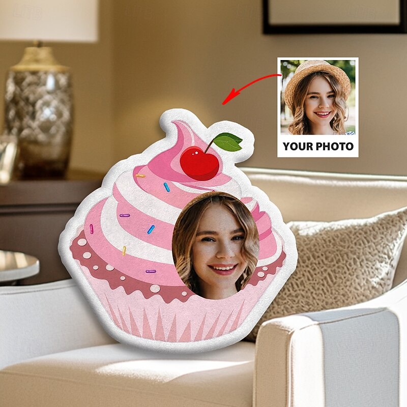 Personalized Customized Face Donut Pillow Ice Cream Doll Creative Photo Cake Cushion Funny Birthday Gifts Unique Photo Pillow Custom Christmas Gifts3