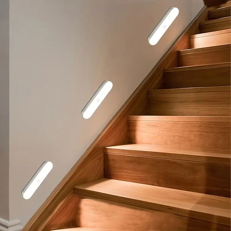 3/6PCS USB Rechargeable Motion Sensor Night Light Wireless Installation Easy to Adjust Brightness for Garage Bedroom Kitchen Attic Stairwell Indoor Lighting2