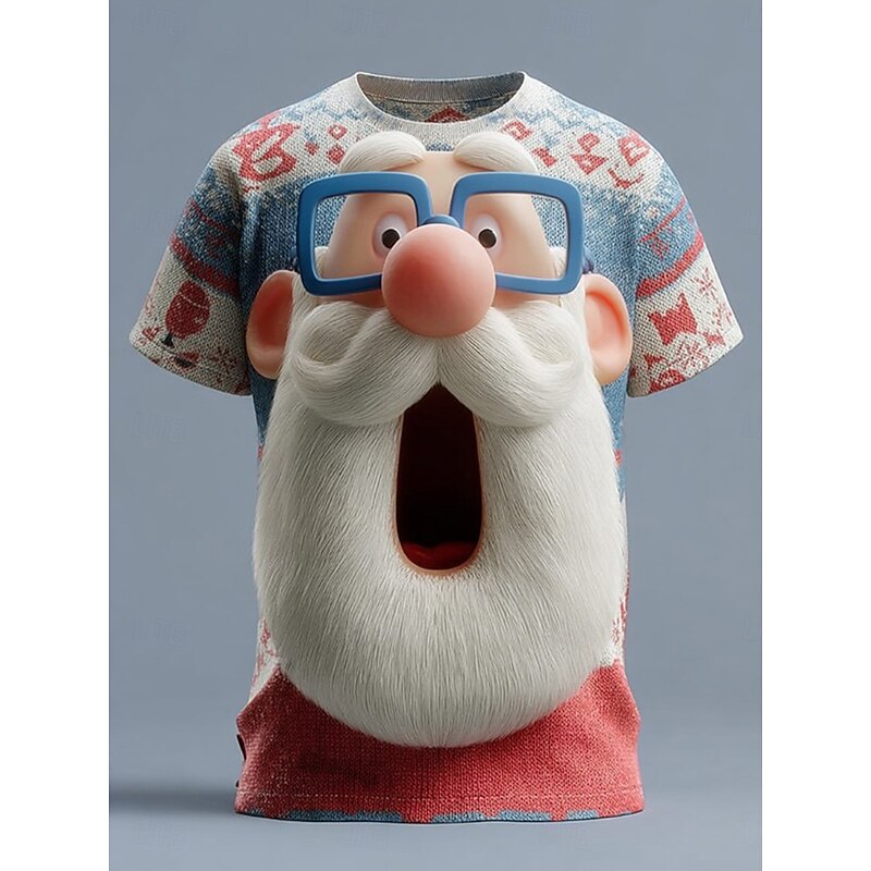 Christmas Women's T Shirt Graphic Santa Claus Christmas Vintage Stylish Classic Short Sleeve Crew Neck Round Neck Regular Tops Daily Print Red Blue Green Fall Winter2