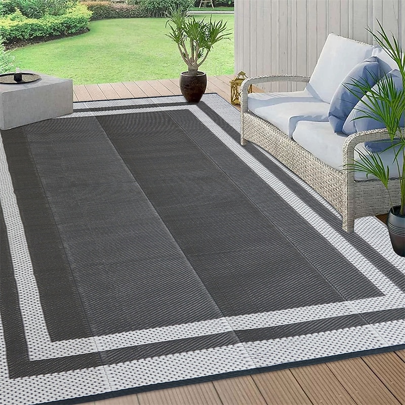 Outdoor Mat  Modern Pattern Outdoor Mat, Durable Plastic Mat for Decks, Camp Sites, Pool Decks & RV4