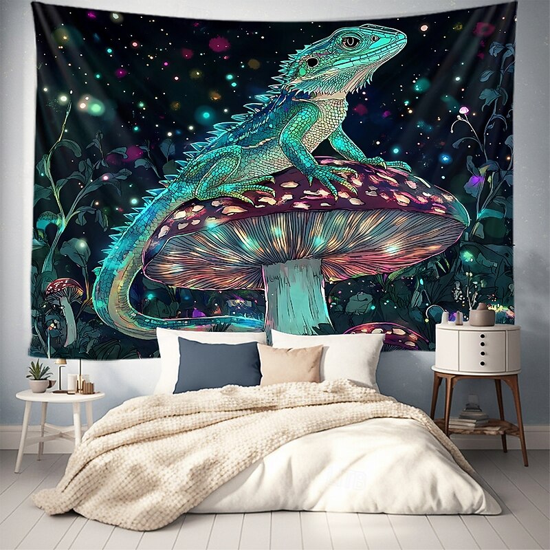 Tapestry Blanket Wall Hangings Mushroom Lizard Boho Hippie Fantasy Bedroom Living Room Dorm Home Decor3