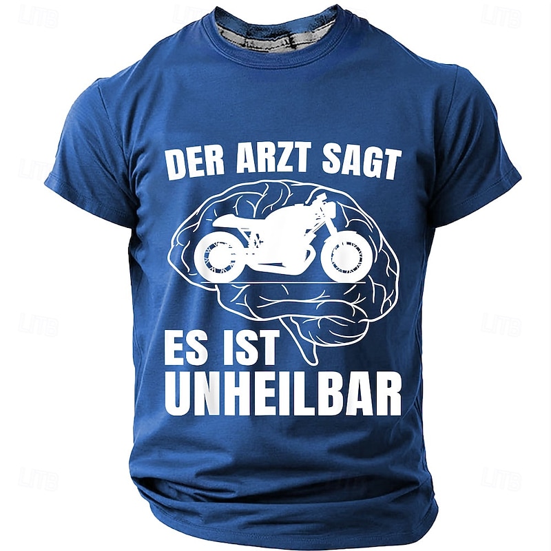 Men's Motorcycle Funny Slang T Shirt Short Sleeve T shirt 3D Print Crew Neck Shirt Fashion Daily Street Daily Black Red Blue Summer Spring Clothing Apparel S M L XL XXL XXXL2