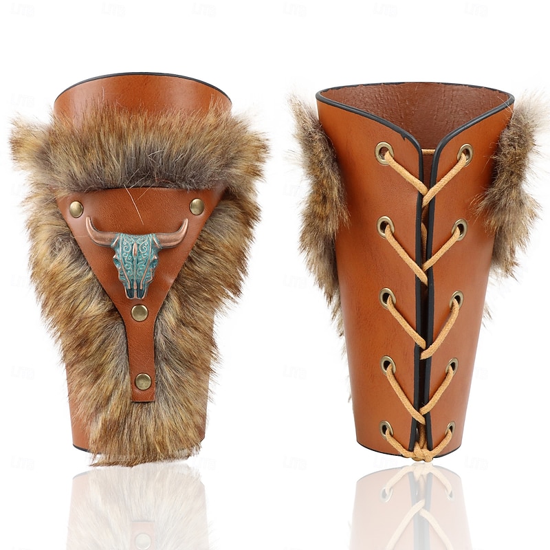 Retro Vintage Medieval Renaissance Armor Wristband Arm Guards Warrior Viking Fancy Dress Men's Women's Unisex Viking Halloween Carnival Performance LARP Ren Faire Adults Wrist Brace