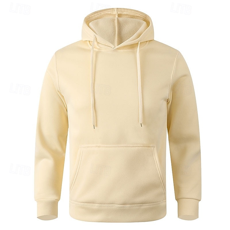 Men's Hoodie Pullover Hoodie Sweatshirt Fleece Hoodie Black White Yellow Pink Army Green Hooded Plain Pocket Kangaroo Pocket Sports & Outdoor Casual Daily Polyester Streetwear Cool Sportswear Spring2