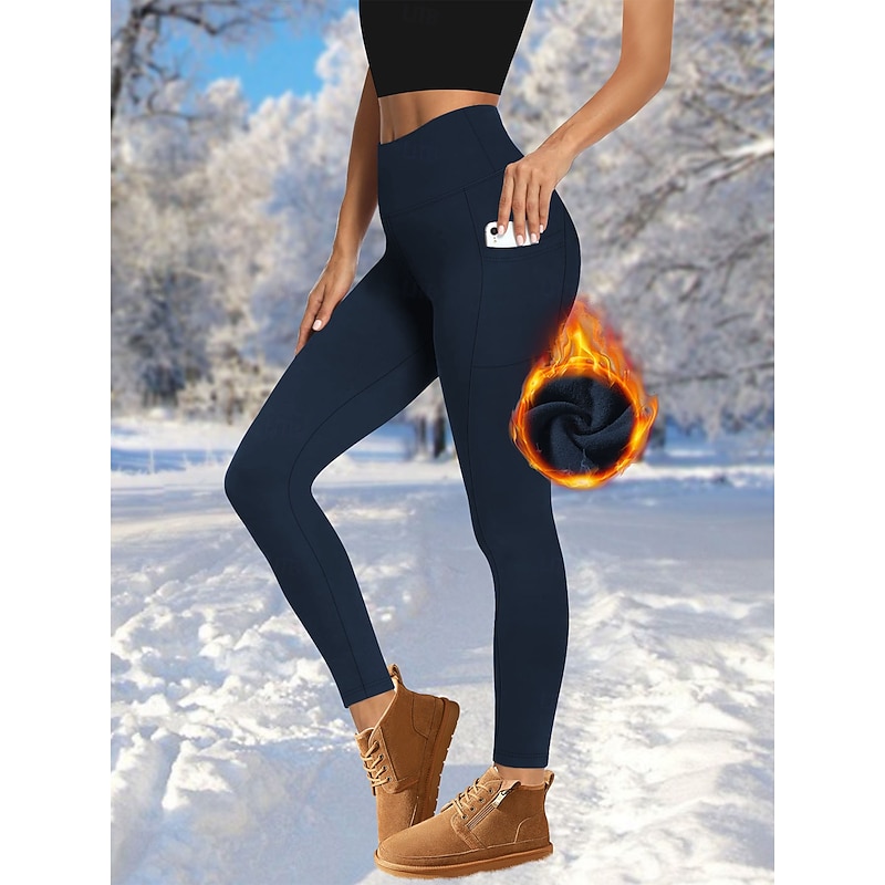 Women's Tights Leggings Anti Chafing Shorts Vacation Vintage Ethnic Style Full Length High Waist Solid Color Plain High Cut Comfort Breathable Stretchy Outdoor Vacation Street Black Blue Red Gray4