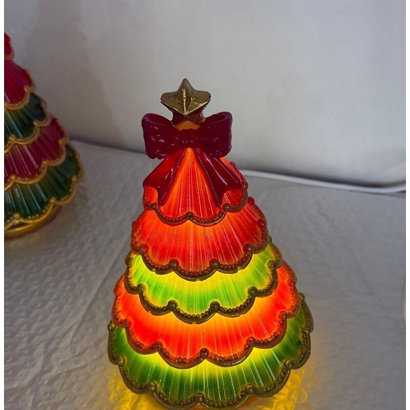 Colorful Gradient Christmas Tree Decorative Lights Creative Holiday Atmosphere Glowing Ornament Christmas Home Desktop Decor4