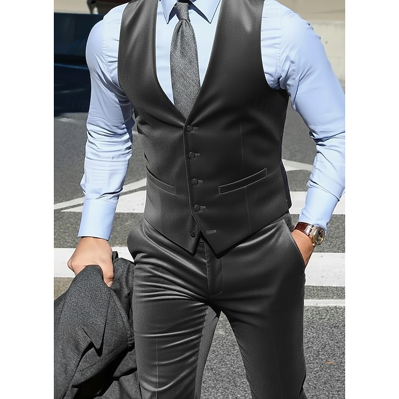 Men's Wedding Party Business Suits Notch Lapel Burgundy Dark Green Formal Solid Colored Slim Fit 2 Piece4