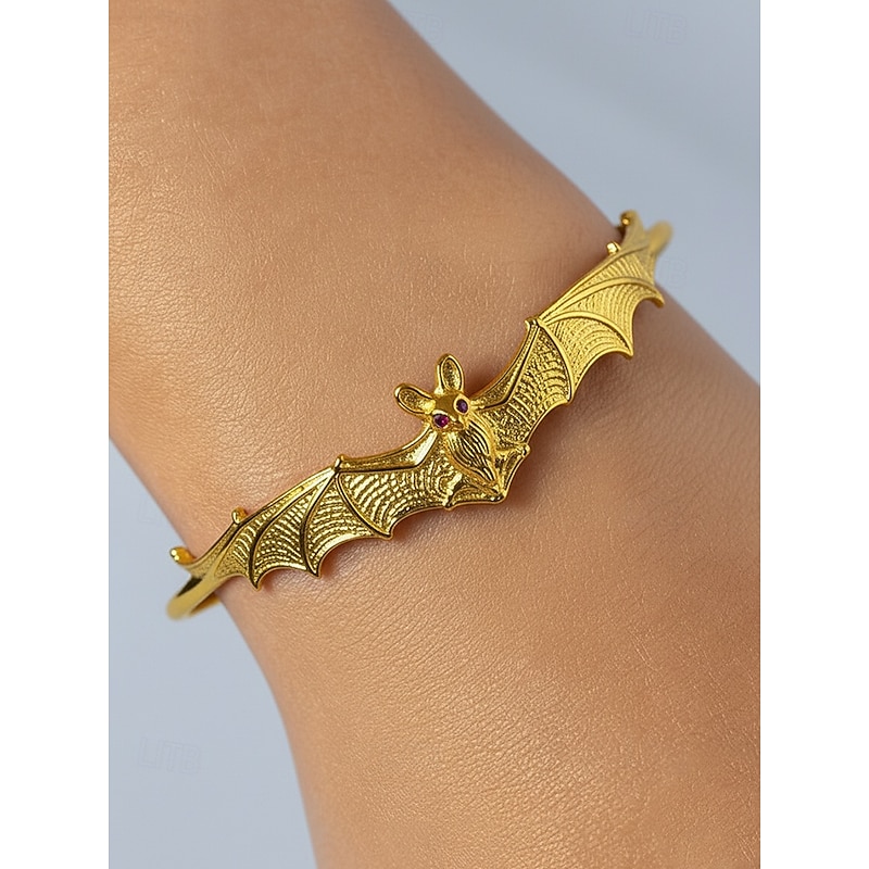 Women's Halloween Bat Bracelet, Gothic Punk Style Adjustable Bangle Jewelry for Parties, Festivals and Nightlife3
