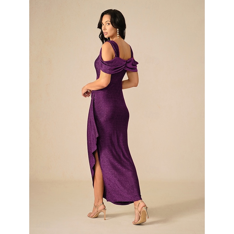 Women's Long Dress Maxi Dress Party Dress Bodycon Elegant Party Birthday Club Regular Fit Plain Sleeveless Straps Eggplant Summer2