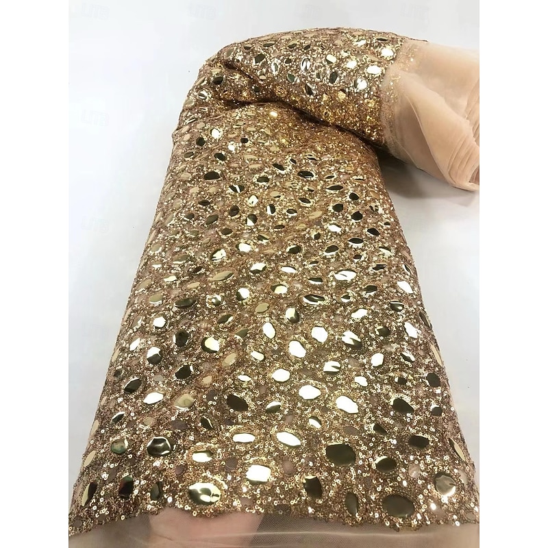 Black Gold Mermaid / Trumpet Evening Gown Elegant Formal Dress Formal Wedding Floor Length Long Sleeve V Neck Sequined with Glitter Pleats Sequin 20252