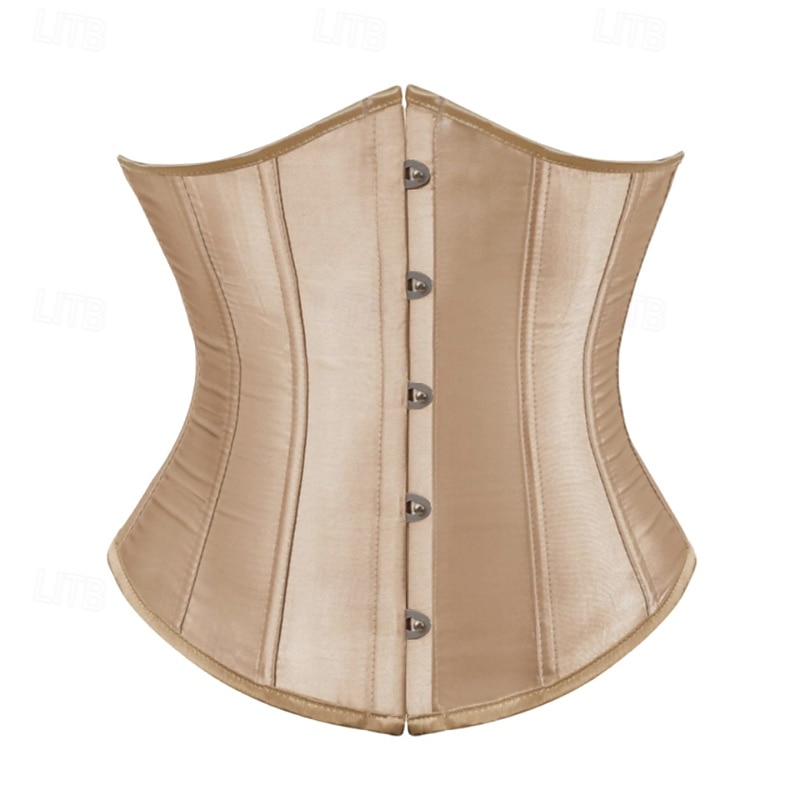 Women's Corset Shapewear Waist Cincher Shapewear Sexy Corset Fashion Sexy Pure Color Irregular Hem Backless Vacation Street Date Sleeveless Cold Shoulder Black Khaki Spring Fall Tailored Fit4