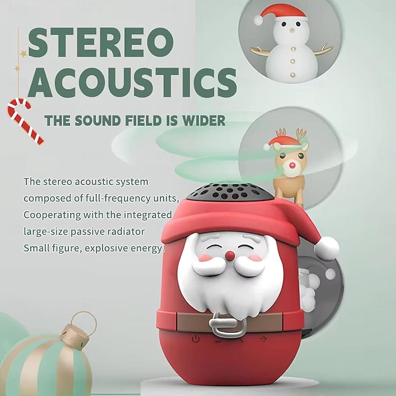 Santa Claus Bluetooth Speaker, Portable Mini Waterproof Speaker, Bluetooth Speakers Christmas Decor, Wireless Speakers, Support TF Card, Lanyard Design for Hiking, Biking, Trip3