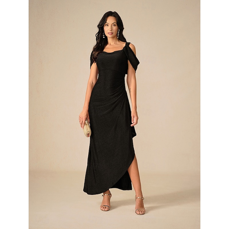 Women's Long Dress Maxi Dress Party Dress Bodycon Elegant Party Birthday Club Regular Fit Plain Sleeveless Straps Black Summer4