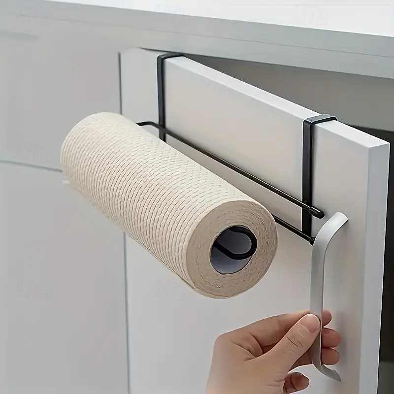 Hole-Free Wall-Mounted Paper Towel Holder, Space-Saving Design for Kitchen and Bathroom, Modern Minimalist Style, Easy Installation3