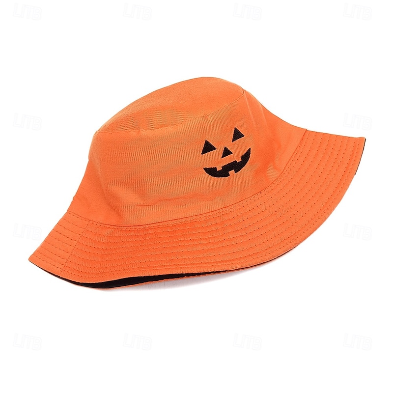 Women's Hat Bucket Hat Breathable Halloween Embroidered Pure Color4