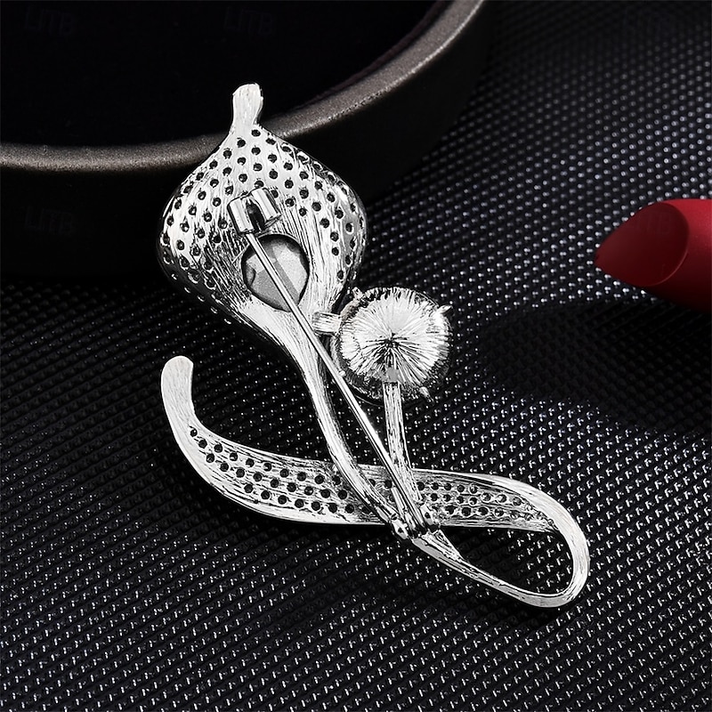 Brooches Classic Flower Fashion Simple Brooch Jewelry Silver For Wedding Party Gift Engagement Prom Festival2