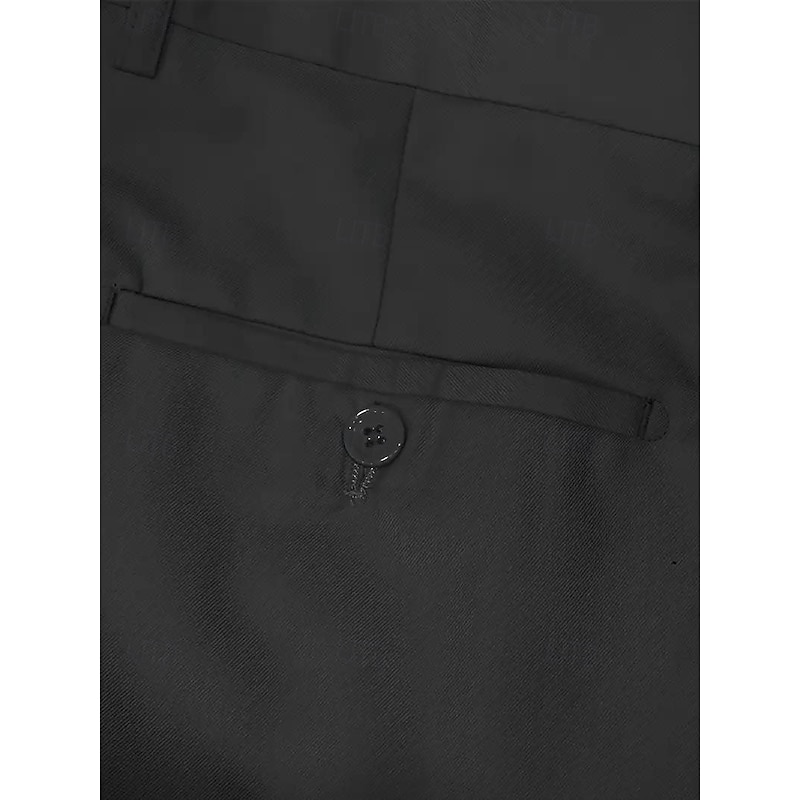 Men's Wedding Party Groomsmen Suits Notch Lapel Black Burgundy Casual Formal Solid Colored Tailored Fit 2 Piece4