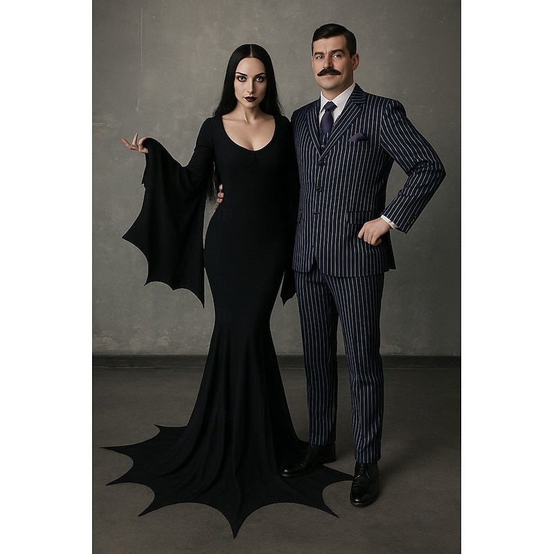 Gothic Horror Dark Academia Suits & Blazers Halloween Group Couples Costumes Fancy Dress Gothic Movie Cosplay for Couple's Men's Women's Adults Halloween Carnival Performance Party Masquerade