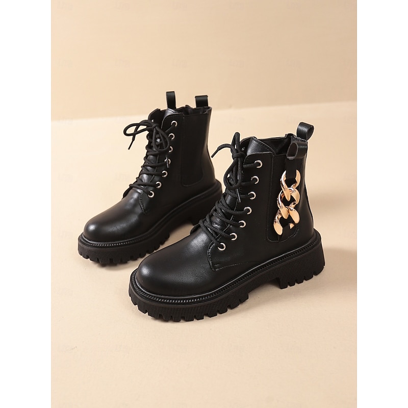 Women's Black Platform Combat Boots with Lace Up and Side Zipper - Chunky Sole Fashion Ankle Boots for Casual Streetwear and Fall Outfits2
