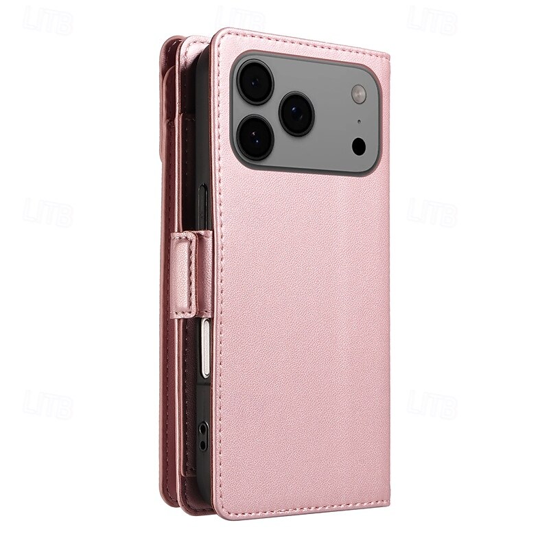 Phone Case For iPhone 17 Pro Max 17 Air 16 15 14 Pro Max Plus 13 Pro Max Wallet Case Full Body Protective with Lanyard Shockproof Retro PU Leather3