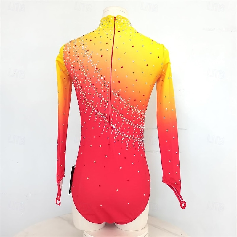 Boys' Green Gradient Figure Skating Dress Adult Gymnastics Performance Customized Competition Dress2